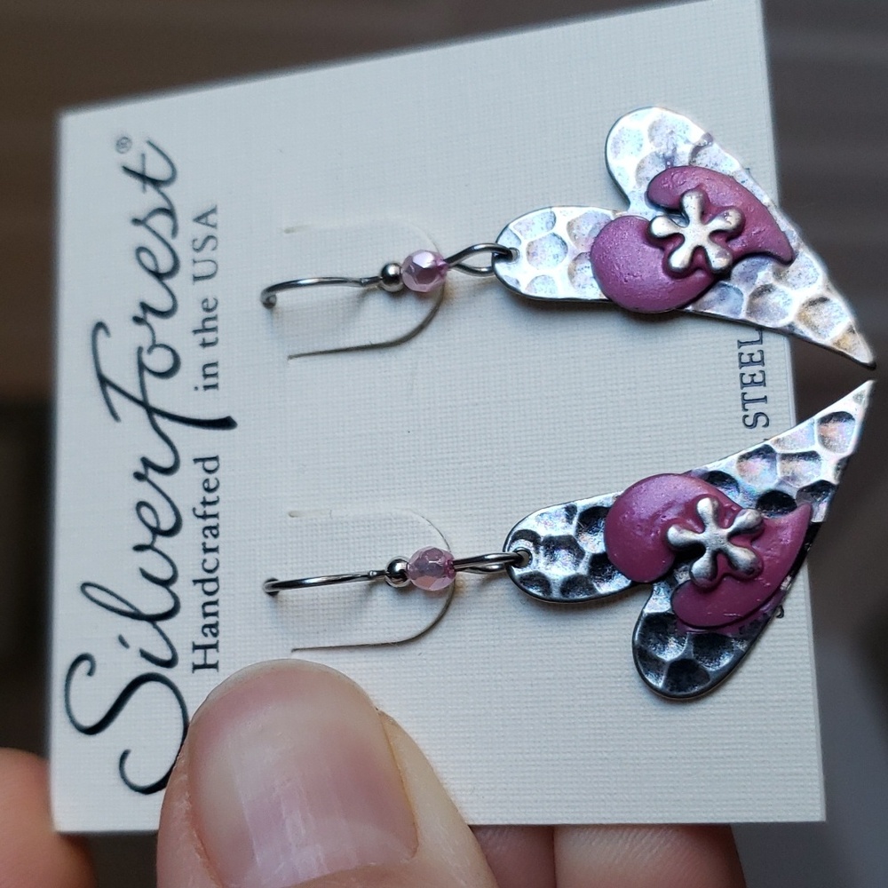 NTW Silver Heart Earrings